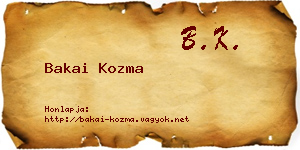 Bakai Kozma névjegykártya